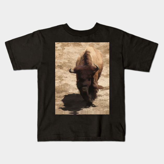 Plains Trekking - American Buffalo Kids T-Shirt by Highseller